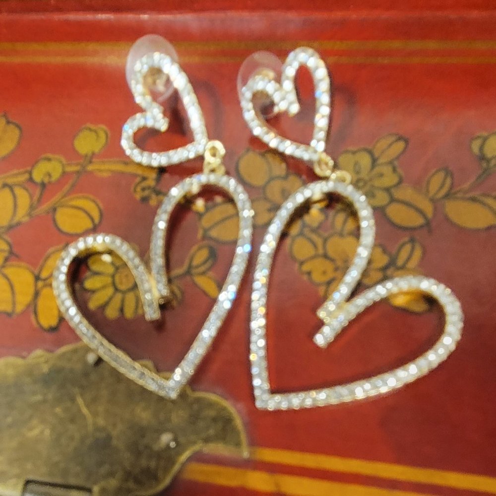 Heart cz earrings